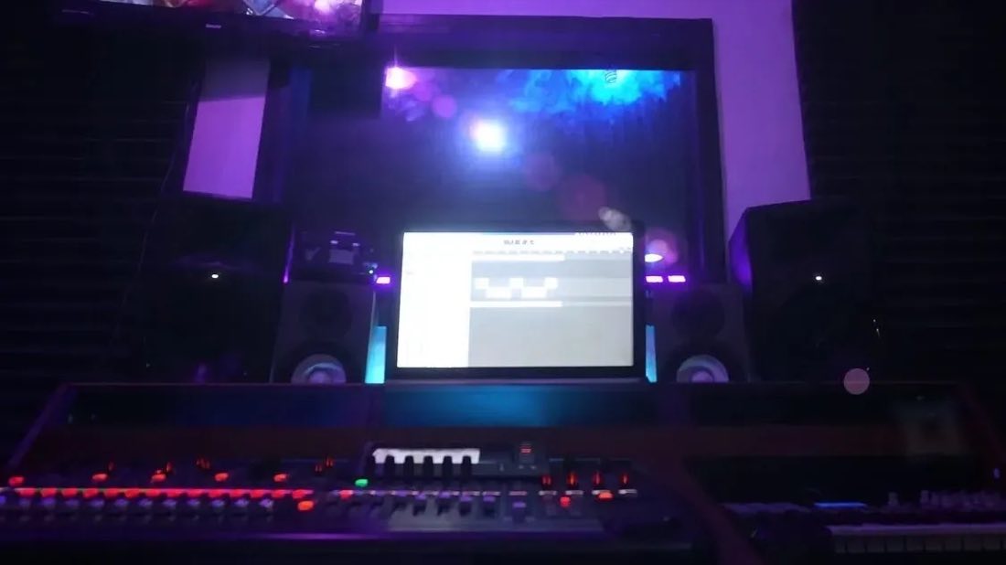 Recording console in the studio
